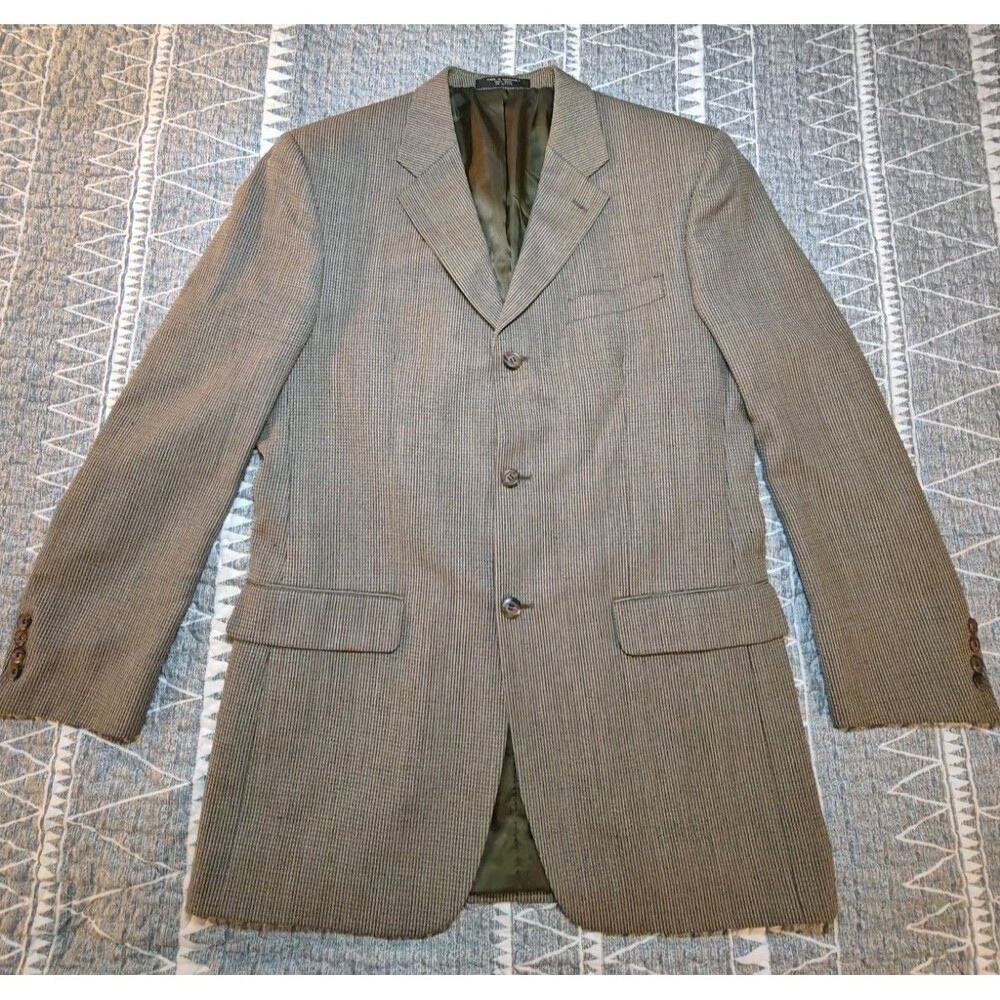 Jones New York Blazer 100% Wool Brown Suit Size 44R - RN 47338 Made In Guatemala